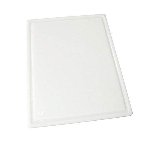 Winco Grooved Cutting Board, Medium, White