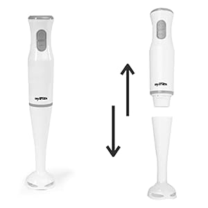 Grafner Staafmixer 200 watt, 2 snelheden, BPA-vrij en vaatwasmachinebestendig, turbo-functie, dubbele roestvrijstalen messen, pureerstaaf voor smoothie, soepen, yoghurt, sauzen, babyvoeding