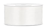 25 Meter Satinband Creme Band Cremeweiß Breite 38mm Schleifenband Satin Dekoband Weiß Creme Geschenkband Deko Band Hochzeit Weihnachtsdeko Geschenkverpackung Geschenke Band Cremeweiß