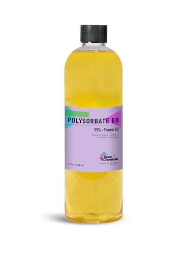 Polysorbate 80 Cosmetic Grade by Talsen Chemicals (12 Ounce / 355 mL) 100% Pure Polysorbate 80 for Bath Bombs Oil Soap Making Supplies Bath Body Tween 80 T-Maz 80