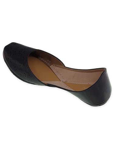 Image of Fulkari Women Cutwork Casual Genuine Soft Leather Jutis | Bite and Pinch Free Juttis | Punjabi Jutti | Girl's Office Flat Ladies Mojari | dailywear Ethnic Juti |
