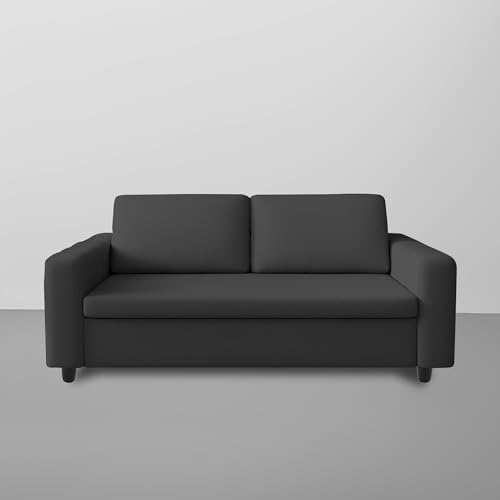Image of Cisco 3 Seater Sofa Cum Bed for Home & Living Room (Black) | Modern Premium Fabric Sofa | Foldable Sofa Bed Design | Stylish Furniture for Home, Office, Guest Room & Bedrooms