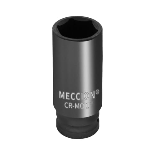 Image of Meccion 3 /8 Inch Drive Impact Socket 1 inch SAE, 6 Point Cr-Mo Deep Socket, 63mm Length