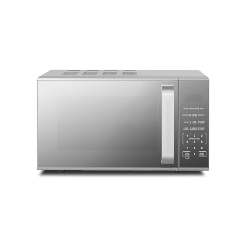 Morphy Richards Microondas digital con puerta de cristal de espejo, capacidad de 20 L, 6 funciones de cocción preestablecidas, temporizador de 99 minutos, 11 niveles de potencia, modo descongelado