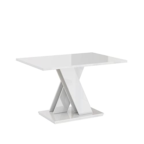 MEBLINI Couchtisch Wohnzimmer - Wohnzimmertisch Modern - Sofatisch Wohnzimmer - Stubentisch - Kaffeetisch - Coffee Table for Living Room - Bronx - 120x60x60cm - Weiß Hochglanz Cover