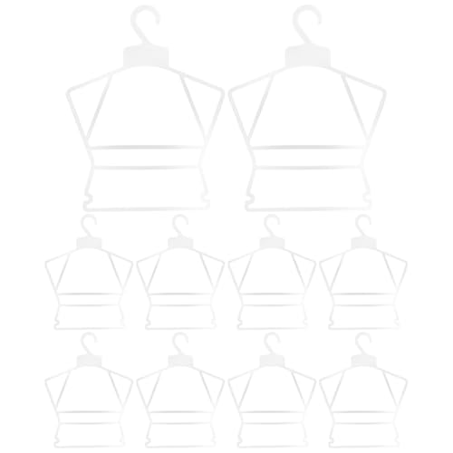 UTHCLO Perchas para Ropa de 10 Piezas de Plástico Color Claro Antideslizantes para Armario, Tamaño Compacto para Ropa Infantil, Ahorro de Espacio en Hogar y Tienda