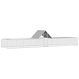 Homgoday Kycklingshus 10 x 2 x 2 m galvaniserat stål, hönshus, hönshus, fjäderfäbur för höns ankor kaniner hundar bur för fjäderfäbur
