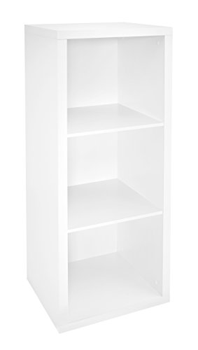 Image of ClosetMaid 3 Cube Storage Shelf Organizer Bookshelf with Back Panel, Easy Assembly, Wood, White Finish