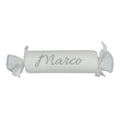 variouss Cojín Antivuelco Caramelo Waffle, Cojín en Piqué Waffle Personalizable en una Amplia (Blanco)