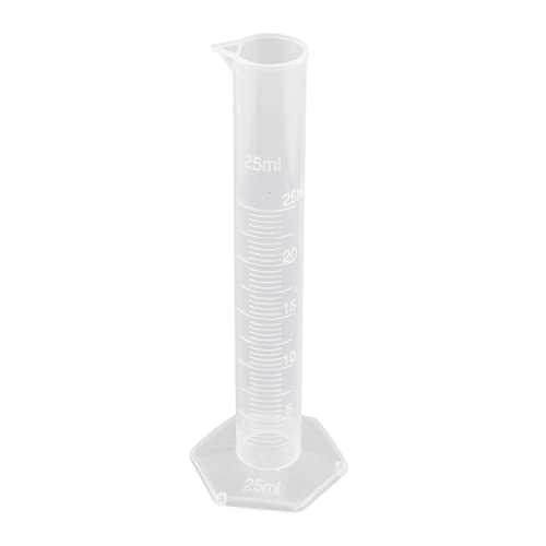 Othmro 25ml Plastic Graduated Cylinder Chemistry Laboratory Set Education Equipment for Industrial and Academic Labs Liquid Measuring Tool 1 pcs