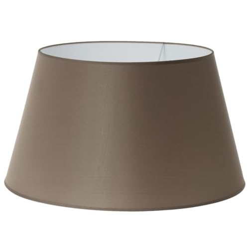 CAMACHO Grand Abat Jour Conique Marron Taupe 36 cm - Polyester et Métal