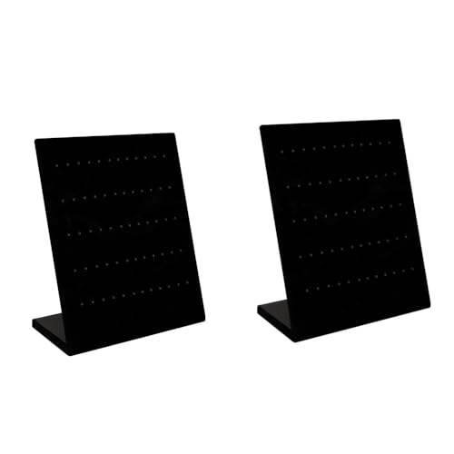 Présentoir pour boucles d'oreilles, 2 pièces noir velours bijoux présentoir pour boucles d'oreilles avec 60 fentes (30 paires), porte-boucles d'oreilles organisateur...