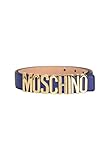  Moschino Blauer Gürtel für Damen und Herren mit Logo-Schnalle, blau, 40