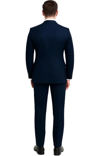 Image of Men's 2 Piece Double Breasted Suit (Black)