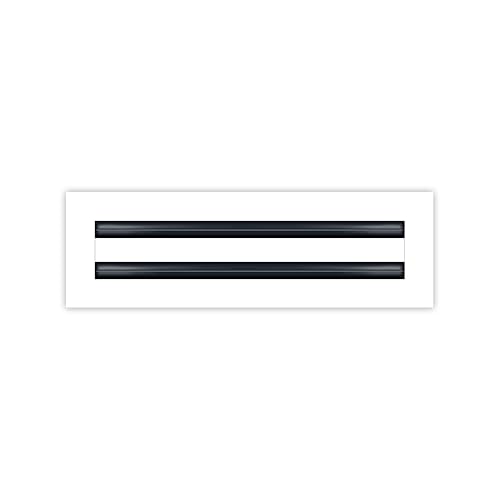 Image of BUILDMART - 14x4 Modern AC Vent Cover - Decorative White Aluminum Air Vent - Standard Linear Slot Diffuser - Heating and Cooling Register Grille for Ceiling, Walls & Floors - Texas Buildmart