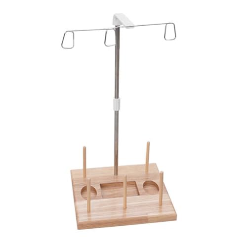 casstaly Soporte de madera para máquinas de coser domésticas, soporte de carrete para máquinas de bordar D