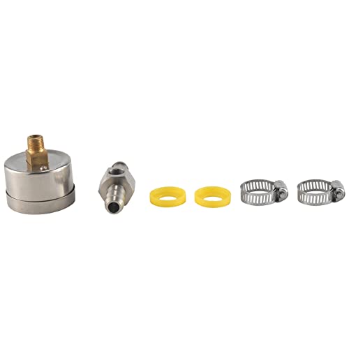 Giilayky Universal-Druckmessgerät für Kraftstoff, 1/8 NPT (140 Psi) mit T-Adapter für Kraftstoffdruckmessgerät, 3/8