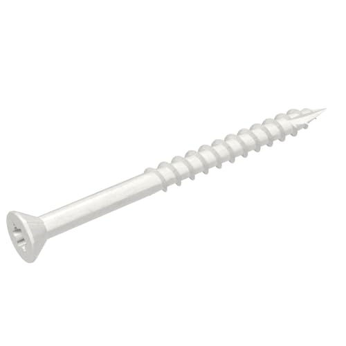 Grip-Rite PrimeGuard Plus Tornillos para Deck Premium para Proyectos al Aire Libre - Cabeza Bugle - Sistema T-25 Estrella - Tornillos para Madera de Rosca Gruesa - 9 x 2-1/2" - Caja con 40 Piezas - Blanco - P212STWH40 miniatura 6