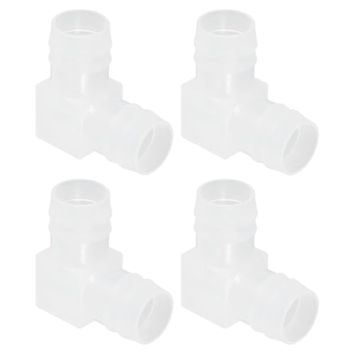 QUARKZMAN Conector para Manguera De 13/16, 4 Pzas Codo L De 90 Grados con Púas Iguales Conector Plástico En Forma De L De 2 Vías Union para Tubería De Aire Combustible Líquido Doméstico