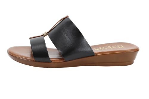 Image of ITALIAN Shoemakers Women's Sofy Wedge Sandal, Comfort Casual Open Toe - Made in Italy, 1.5 inch Heel