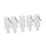 Gogogmee Botellas Rellenables con Gancho de 50 Ml para Viaje, Pack de 6 Unidades de Plástico con Clip Carabinero, Botellas Portátiles y Prácticas para Viaje de Negocios Color Aleatorio