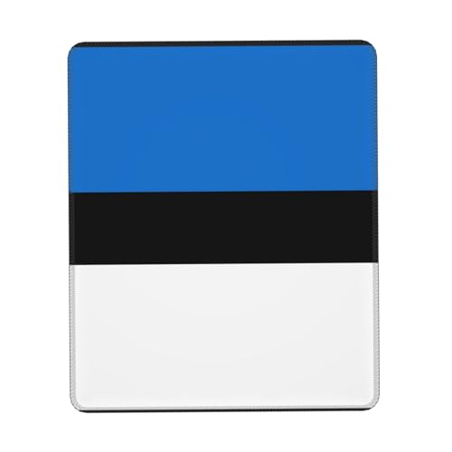 Tapis de souris imprimé drapeau de l'Estonie pour ordinateur portable avec base en caoutchouc antidérapant