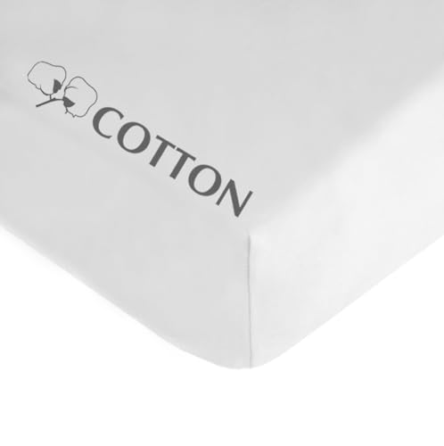 Image of American Baby Company Cotton Fitted Crib Sheet 52x28 inch, White | 100% Natural Cotton Crib and Toddler Bed Sheets, Soft, Breathable & Hypoallergenic, Gentle on Skin, Neutral for Boys & Girls