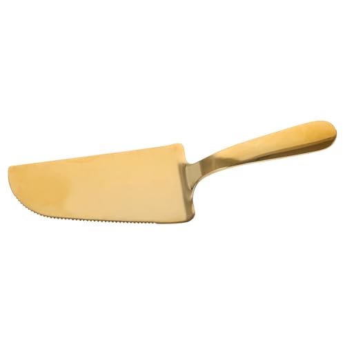 Yardwe Espátula para Pasteles de Acero Inoxidable Diseño Dentado Reutilizable, Herramienta para Hornear de Cocina Apariencia Estética y Color Dorado
