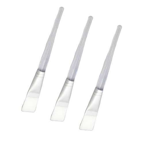 Beaupretty 3Pcs Transparent Crystal Handle Face Applicator Brushes for Facial Mask Peel Products Professional Makeup Mask Brush for Home and Salon Use