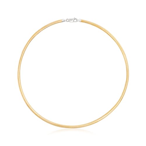 Ross-Simons Italian 4mm Reversible Omega Necklace in 2-Tone Sterling Silver