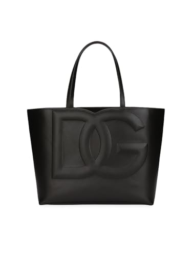Dolce&Gabbana, DG Logo Leather Tote, Nero
