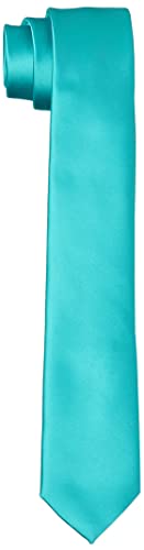 Amazon Brand - Hikaro Cravate pour les hommes faite à la main vec un aspect de soie 6 cm d'épaisseur - Turquoise