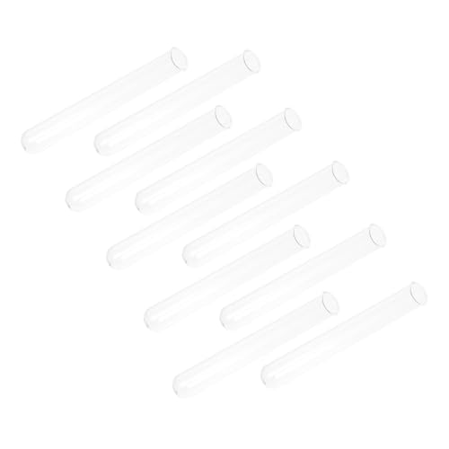 UTHCLO 10個 耐熱ガラス試験管 口径 巻き縁付き 透明実験容器 乾燥物 液体保存対応 多用途科学実験補助用品