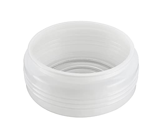 Image of Aspen Creative 25014-60-1, White and Clear Glass Drum Shade for Hallways, Closets, Kitchen and Bathroom, Size: 8-1 /2 inch D x 4 inch H
