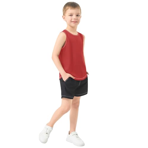 J JOYSAY White Boys Tank Top Sleeveless Muscle Shirts Quick Dry Active Sport Workout Kids T-Shirts 3-15T4