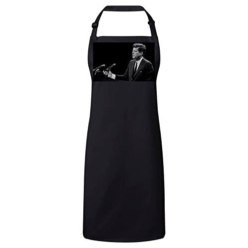 Tablier cuisine premium noir Kennedy président USA portrait noir et blanc