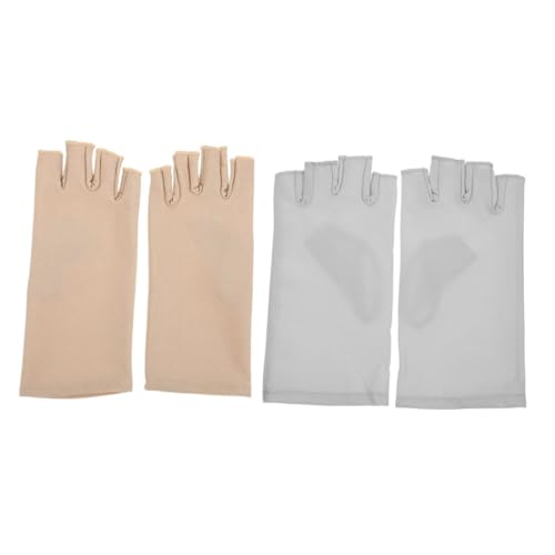 VANZACK 2 Pairs Women Summer Protection Fingerless Gloves Breathable Slip Sun Gloves for Driving Cycling Outdoor Activities Lightweight Comfortable Design