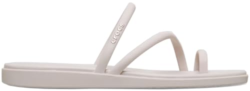 Image of Crocs Women's Miami Toe Loop Sandals | Square Toe Flat | Flexible Straps | Croslite Foam Footbed