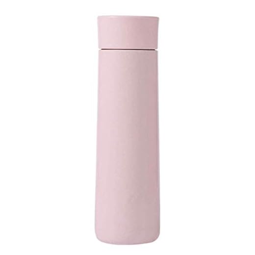SLM-max Bärbar vattenkopp, smart kaffemugg med LED-temperaturskärm, rostfritt stål resebehållare för varmt eller kallt vatten/kaffe, vakuumflaska (färg: Rosa)