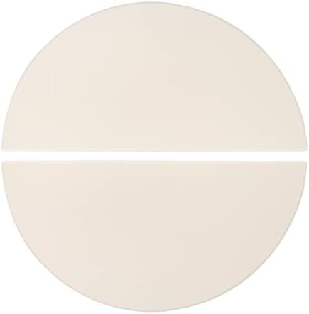 Quantfire Half-Moon Ceramic Heat Deflector Plates for Kamado Joe Classic I, II, III,Big Green Egg BBQ Accessories 2-Pack,White