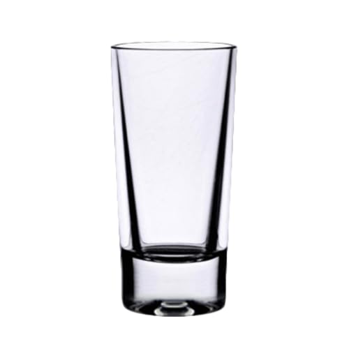 P44-TG-PLTHSG015CC - Juego de vasos de chupito de 1-1/2 pulgadas de altura, diseño circular, base pesada, policarbonato transparente, inastillable y duradero, ideal para bares y restaurantes