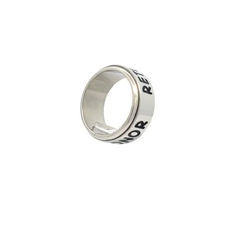 One Moment In Time J44W Size 7-14 SPINNER Return With Honor Wide Stainless Steel Ring Mormon LDS CTR