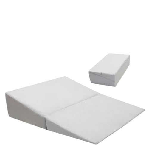 yarunchuangding三角クッション 足まくら 傾斜枕 なだらか枕 腰枕 高反発 高密度50 Dスポンジ 体位変換 洗える 空気層生地 ウェッジ枕 足上げ 読書用 お年寄り老人用 体位変換 介護 イビキ改善 快眠サポート (半横たわる(75*63*