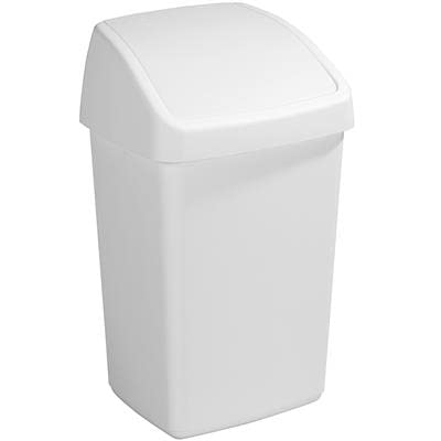 Sunware Delta Bin with Swing Lid, White, 25 Litre