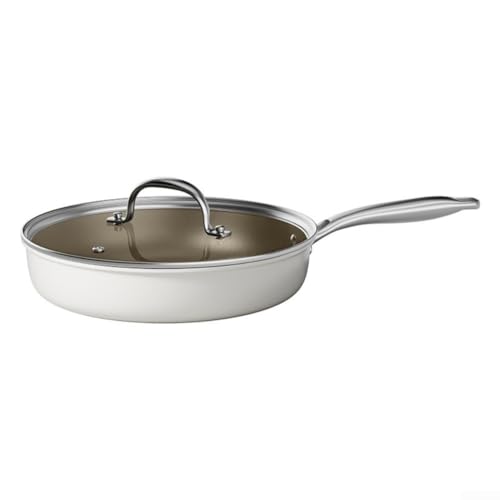 Desiumite Stainless Steel For Frying Pan With 3 Ply Clad Base For Even Heat, Non For Easy Cooking, Oven Safe And Suitable For Induction, Gas, And Electric Stovetops(24cm)