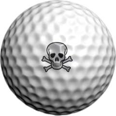 Golfdotz - Ball Markers, Unique Stamps and Stickers for Marking Golf Balls, Durable Decals, Accessories for Men and Women, Skullmania (32 Count)