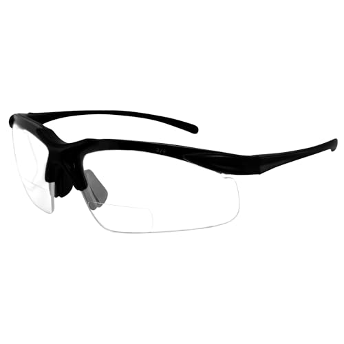 Global Vision Apex Motorcycle Bifocal Safety Glasses ANSI Z87.1 Clear Lens 1.75+ Magnification