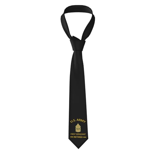 Swpwab Us Army First Sergeant Retired Novelty Skinny Men'S Necktie Perfect Formal Events Festive Occasions