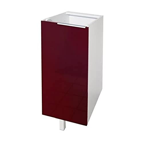 Berlioz Creations CP3BD Meuble Bas de Cuisine avec 1 Porte Bordeaux Haute Brillance 30 x 52 x 83 cm, Fabrication 100% française