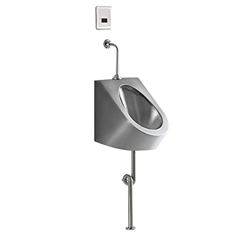 OTQEFTN Wall-Mounted Stainless Steel Commercial Flushing urinals, Men's Public Toilet Automatic Induction urinals,Wall Drainage/Floor Drainage,Used in Homes, Hotels, Schools